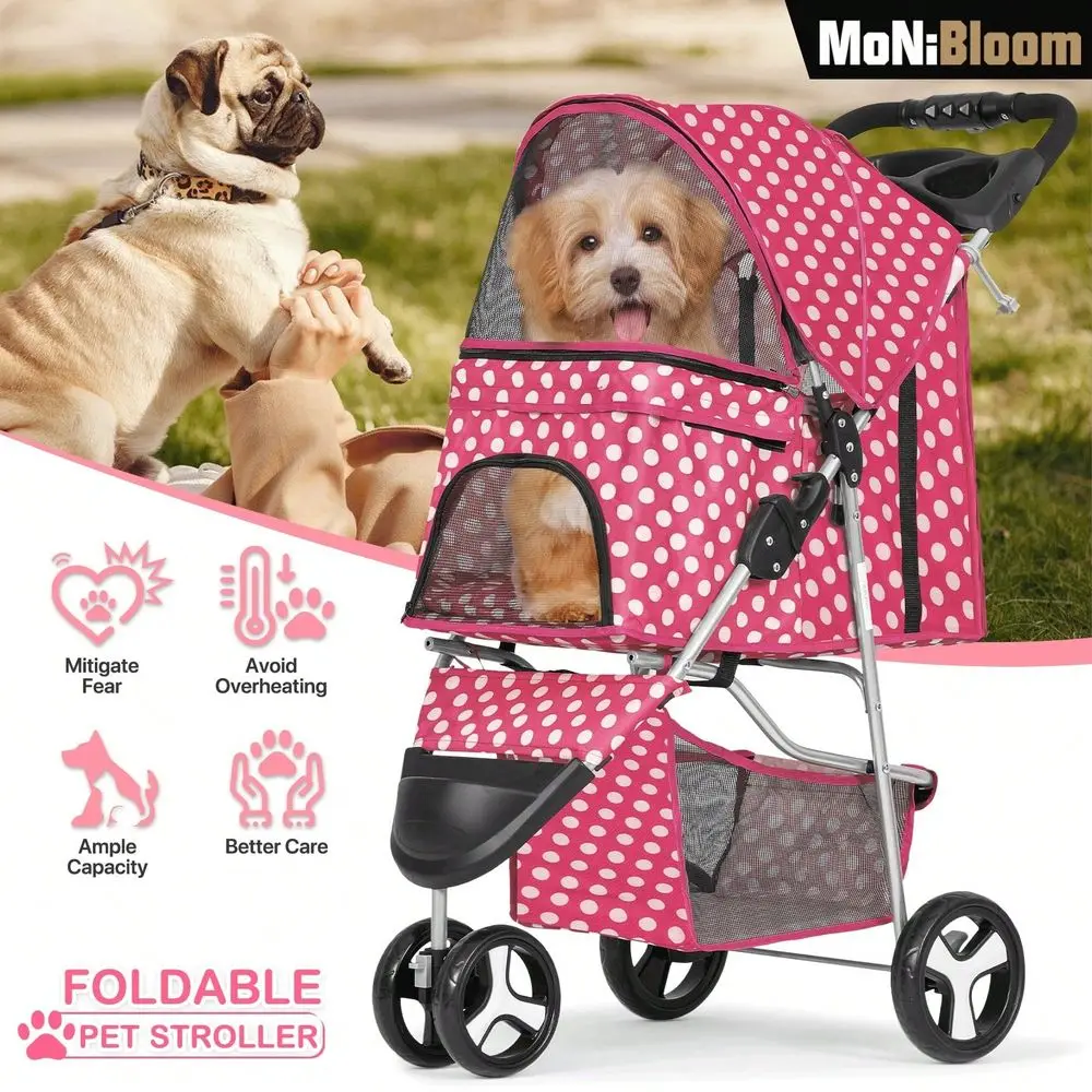 3 Wheels Pet Dog Cat Stroller For Small Medium Dogs Cats, Foldable Jogger Stroller W Storage Basket And Cup Holder
3 Wheels Pet Dog Cat Stroller For Small Medium Dogs Cats, Foldable Jogger Stroller W Storage Basket And Cup Holder