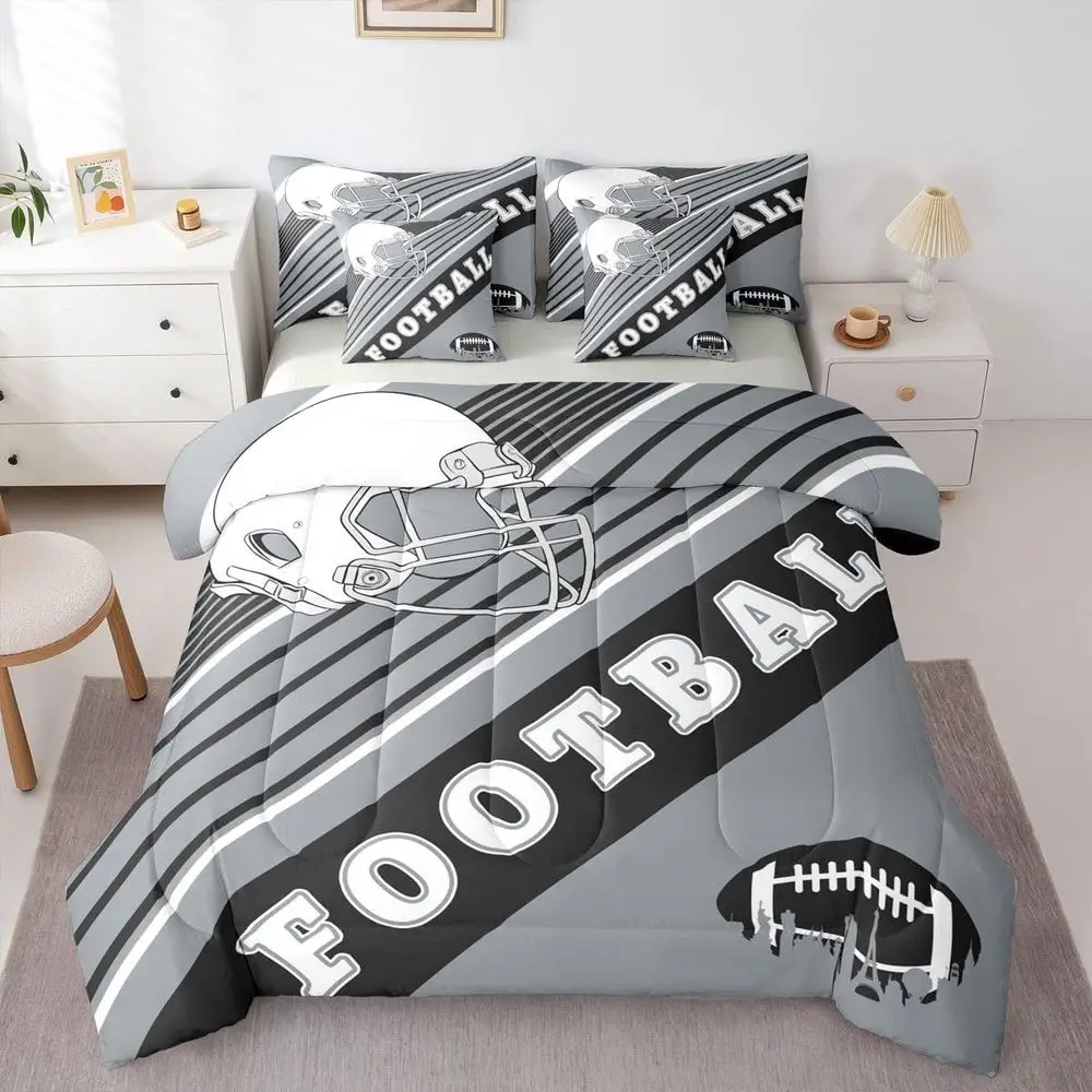 Full Size 3D Sports Theme Bedding Set with Comforter, Sheet, Pillowcases, and Throw Pillow Covers - 7-Piece Bed in a Bag
Full Size 3D Sports Theme Bedding Set with Comforter, Sheet, Pillowcases, and Throw Pillow Covers - 7-Piece Bed in a Bag