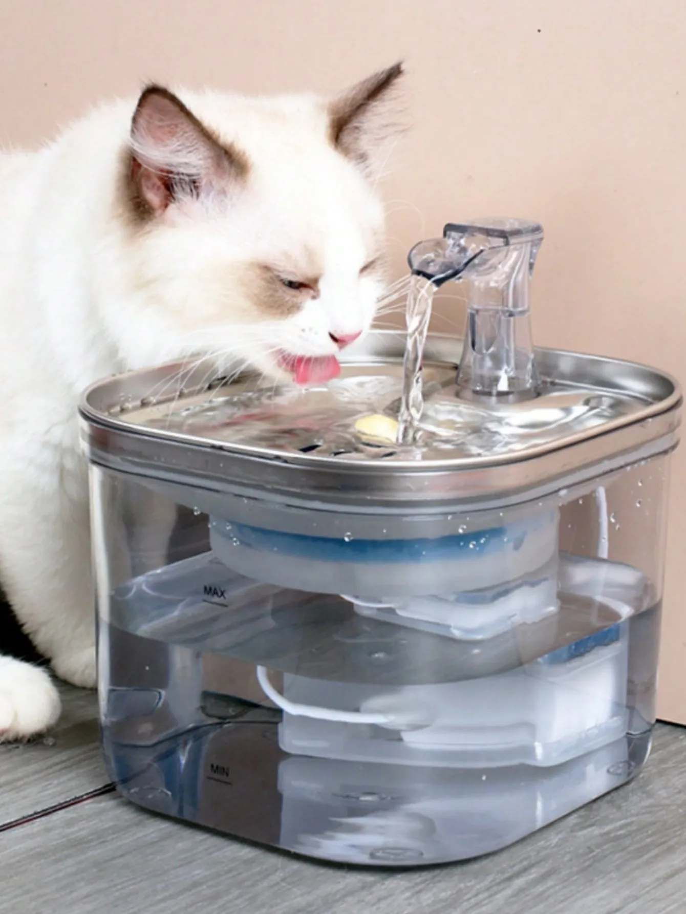 2L/68OZ/0.53 Gallon Adjustable Water Flow Stainless Steel Pet Fountain, Feplacement Filter Element Can Be Purchased
2L/68OZ/0.53 Gallon Adjustable Water Flow Stainless Steel Pet Fountain, Feplacement Filter Element Can Be Purchased