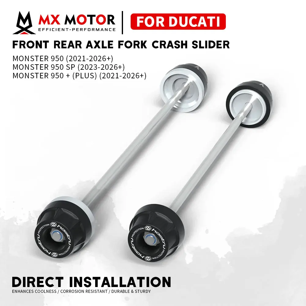 Monster 950 SP Motorcycle Front Rear Axle Fork Crash Slider For DUCATI Monster950 SP 2021-2026 Rocker Arm Anti-collision Slider