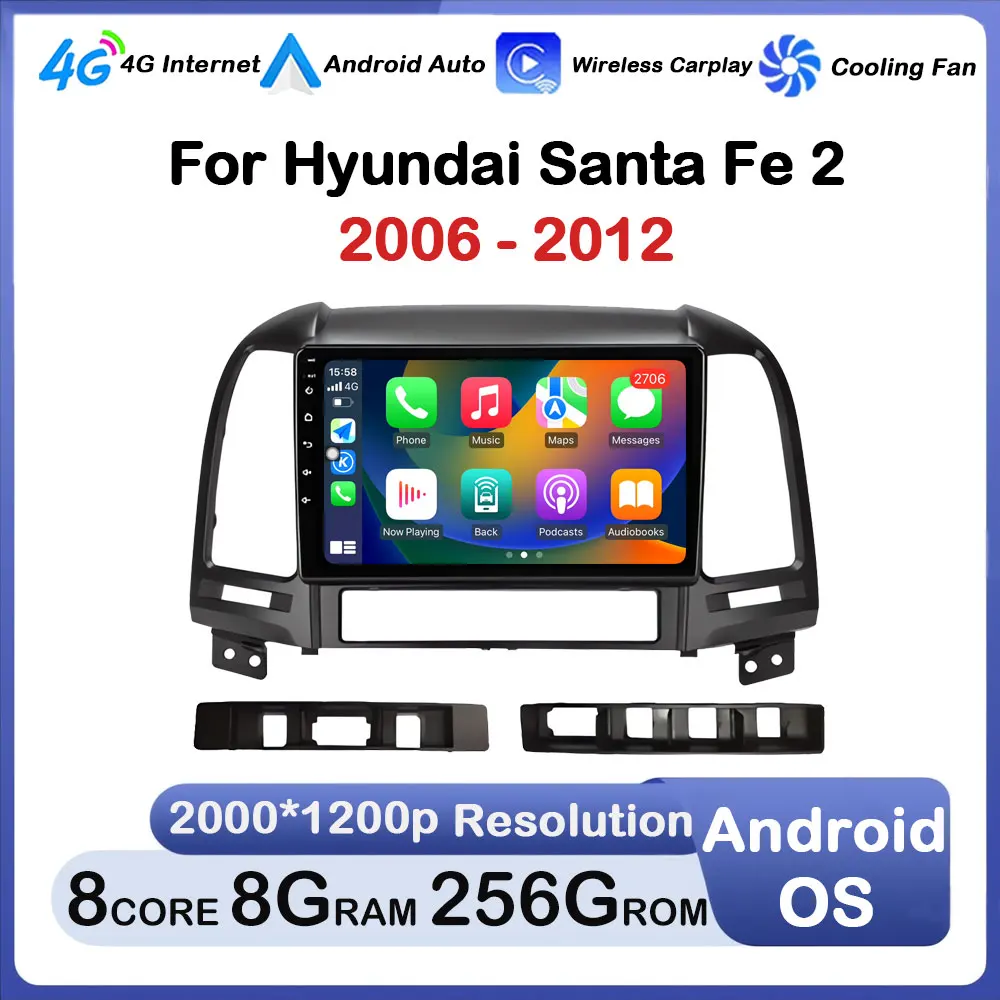 Автомобильная Мультимедийная магнитола для Hyundai Santa Fe 2 2006-2012, 4G wifi DSP
Автомобильная Мультимедийная магнитола для Hyundai Santa Fe 2 2006-2012, 4G wifi DSP