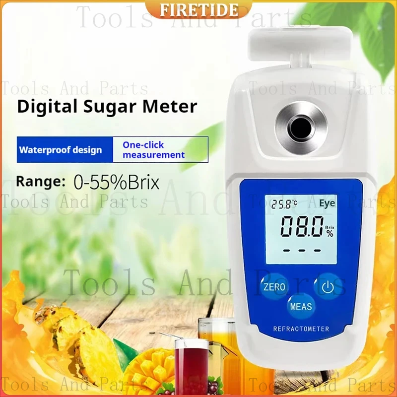 Digital Brix Refractometer Fruit Juice Drinks Sprite Beverage Sugar Tester Meter Suger Content Measuring Instrument 32%55%
Digital Brix Refractometer Fruit Juice Drinks Sprite Beverage Sugar Tester Meter Suger Content Measuring Instrument 32%55%
