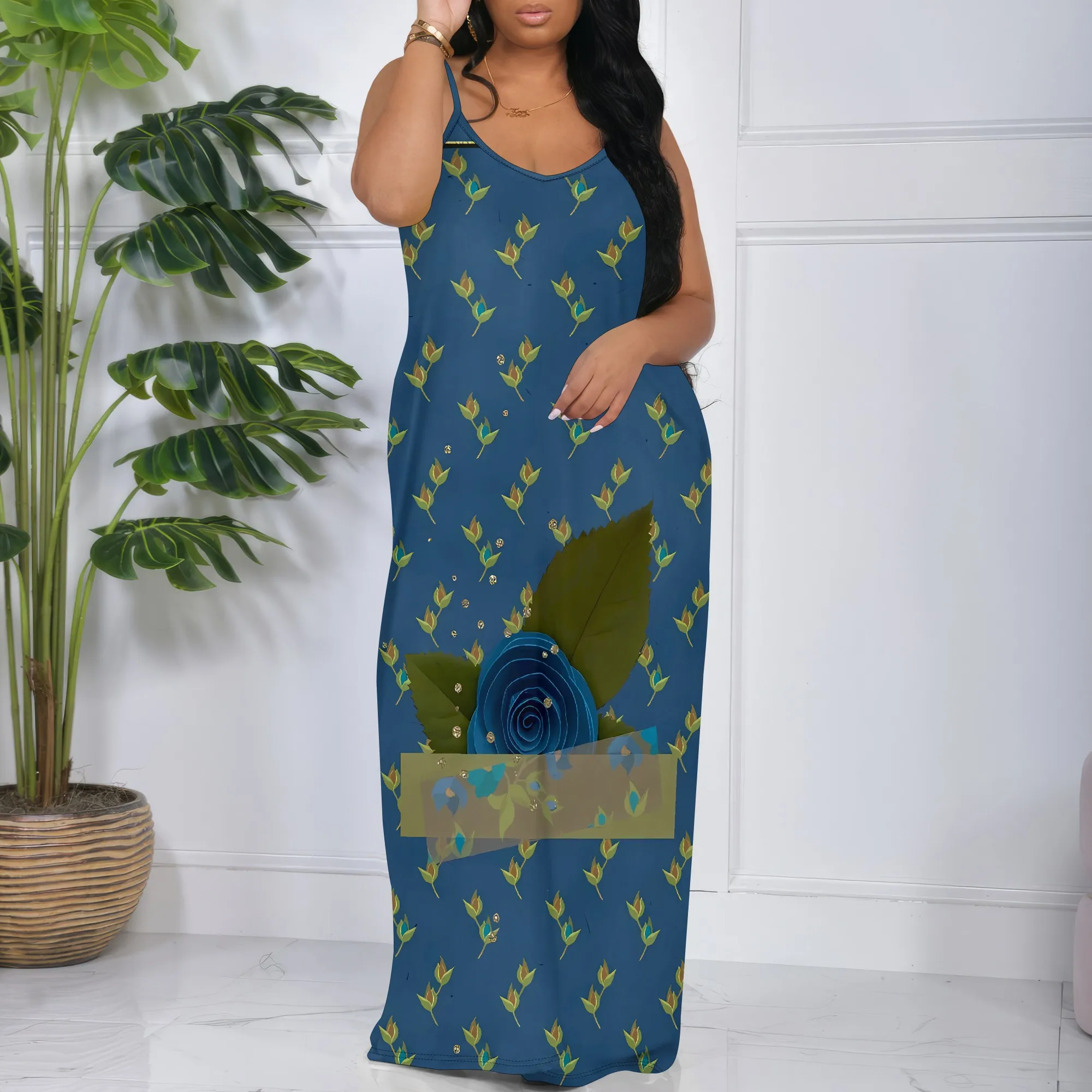 Nupusa Rose Bud Print Dress for Women Regular Size Summer Casual Spaghetti Strap Maxi Dress
Nupusa Rose Bud Print Dress for Women Regular Size Summer Casual Spaghetti Strap Maxi Dress