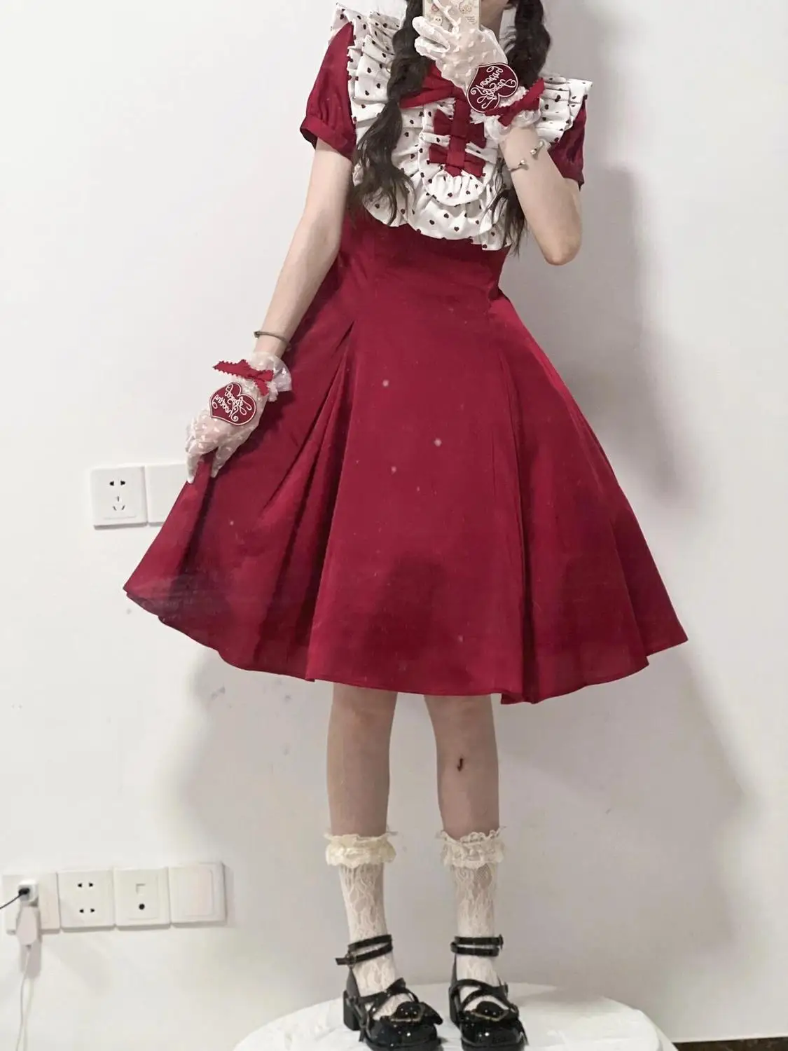 Polka Dot Print Red Bubble Skirt New Lolita Retro Temperament Waist-Controlled Dress Women
Polka Dot Print Red Bubble Skirt New Lolita Retro Temperament Waist-Controlled Dress Women