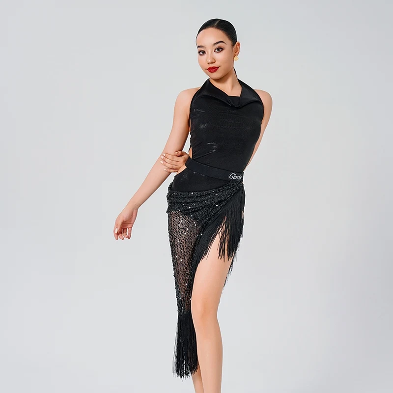 Halter Backless Latin Performance Dress Sequined Fringe Skirt Summer Rumba Cha Cha Dancing Stage Wear Training Dancewear VDL3373 
Halter Backless Latin Performance Dress Sequined Fringe Skirt Summer Rumba Cha Cha Dancing Stage Wear Training Dancewear VDL3373