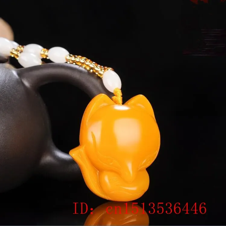 Natural Yellow Jade Fox Pendant Beads Necklace Jewellery Fashion Accessories Hand-Carved Man Amulet Sweater Chain
Natural Yellow Jade Fox Pendant Beads Necklace Jewellery Fashion Accessories Hand-Carved Man Amulet Sweater Chain