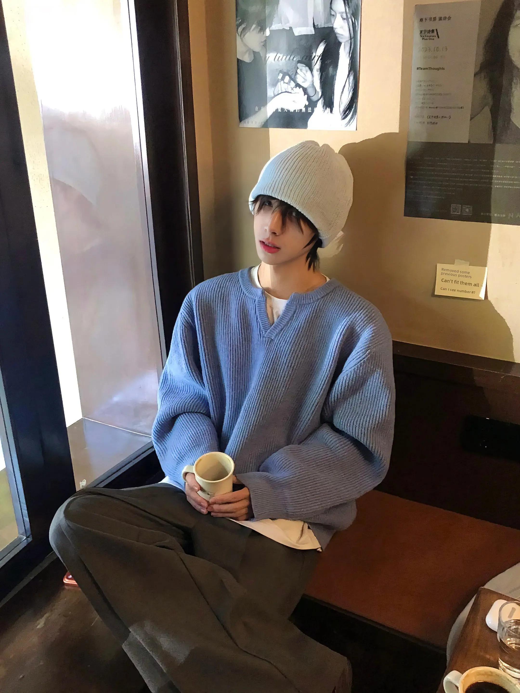 Blue V-Ne Knitwear Men's Base Layer irt Lazy Sle Winter Loose Fit Cleanfit Two-Piece Look Polyester Fiber Casual Top
Blue V-Ne Knitwear Men's Base Layer irt Lazy Sle Winter Loose Fit Cleanfit Two-Piece Look Polyester Fiber Casual Top