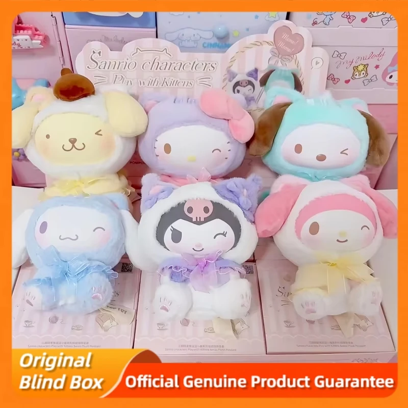 Подлинные персонажи Sanrio Play With Kittens Series, виниловая плюшевая глухая коробка Kuromi Melody, милая кулон, кукла, загадочная коробка, подарки 
Подлинные персонажи Sanrio Play With Kittens Series, виниловая плюшевая глухая коробка Kuromi Melody, милая кулон, кукла, загадочная коробка, подарки