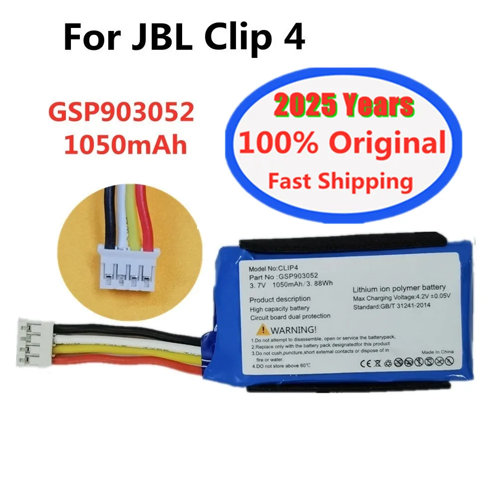2025 Years High Quality 100% Original Speaker Battery For JBL Clip 4 Clip4 GSP903052 1050mAh Bluetooth Battery Bateria In Stock
2025 Years High Quality 100% Original Speaker Battery For JBL Clip 4 Clip4 GSP903052 1050mAh Bluetooth Battery Bateria In Stock