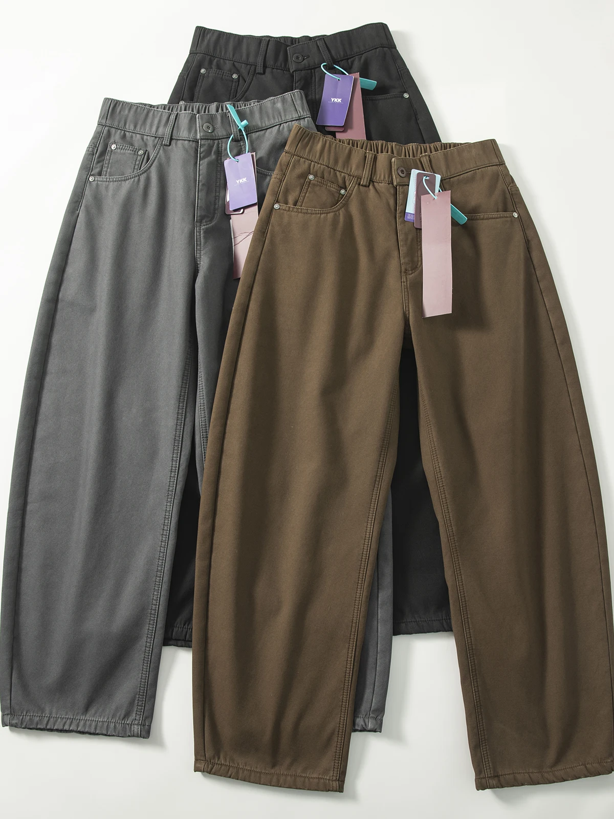 Winter Fleece Lined Wide Leg Pants Loose Silhouette Korean Style Casual Trousers Vintage Bend Knife Design Warm Cotton Jeans
Winter Fleece Lined Wide Leg Pants Loose Silhouette Korean Style Casual Trousers Vintage Bend Knife Design Warm Cotton Jeans