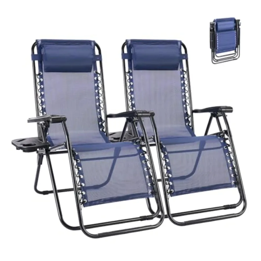 Zero Gravity Chair Set of 2, Lounge Chair Folding Portable Adjustable Camping Reclining Chairs with Adjustable Pollow, Mesh Bac
Zero Gravity Chair Set of 2, Lounge Chair Folding Portable Adjustable Camping Reclining Chairs with Adjustable Pollow, Mesh Bac