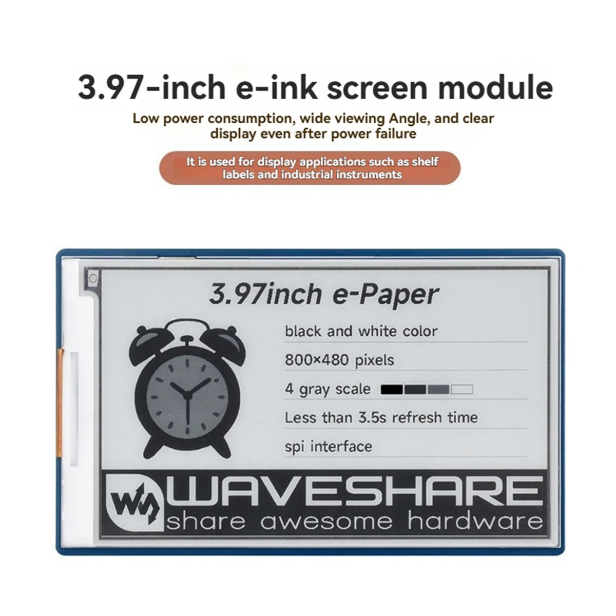 Новый 3C-3,97-дюймовый дисплей E-Ink HAT + 800x480, черно-белый экран для электронной бумаги для материнской платы серии Nano RDK X3
Новый 3C-3,97-дюймовый дисплей E-Ink HAT + 800x480, черно-белый экран для электронной бумаги для материнской платы серии Nano RDK X3