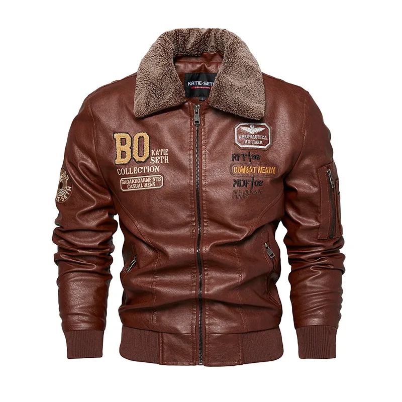 Winter Leather Jacket Windproof Pilot Coat Motorcycle PU Jacket Coat Men's Faux Leather Pockets Outwear Fleece Thick Warm Parka
Winter Leather Jacket Windproof Pilot Coat Motorcycle PU Jacket Coat Men's Faux Leather Pockets Outwear Fleece Thick Warm Parka