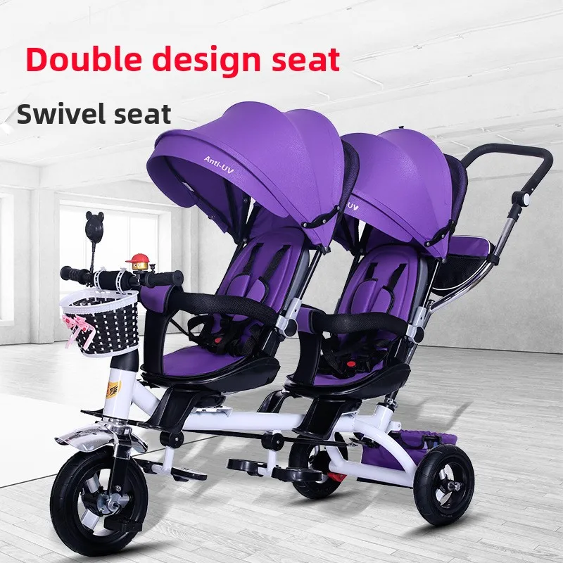 Kids Twin Tricycle, Dual Seat Baby Stroller with Foldable Design, Lightweight Silent Wheels, Shock Absorption, Durable and Safe
Kids Twin Tricycle, Dual Seat Baby Stroller with Foldable Design, Lightweight Silent Wheels, Shock Absorption, Durable and Safe