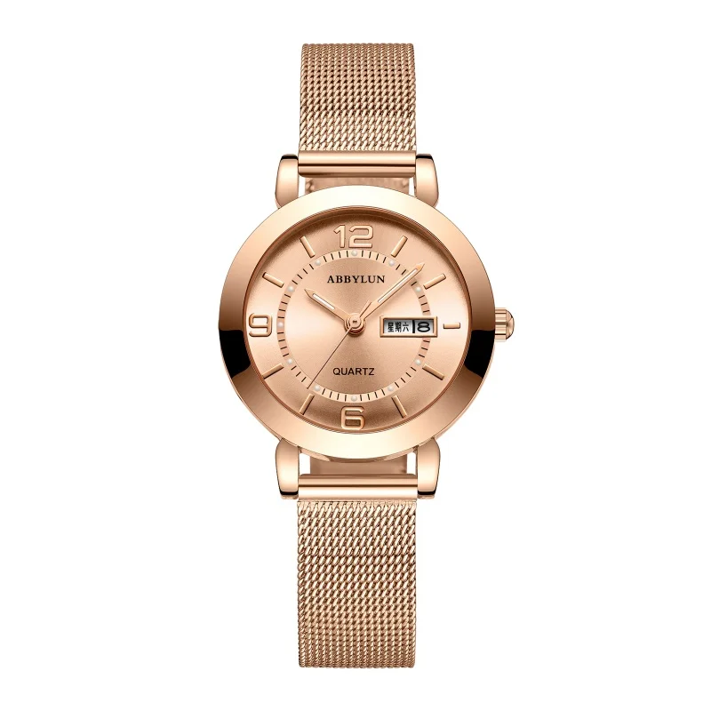 Abbylun 602 Original Elegant Quartz Women Watch Fashion Design Steel Strap Waterproof Calendar Luminous Ladies Wristwatch
Abbylun 602 Original Elegant Quartz Women Watch Fashion Design Steel Strap Waterproof Calendar Luminous Ladies Wristwatch