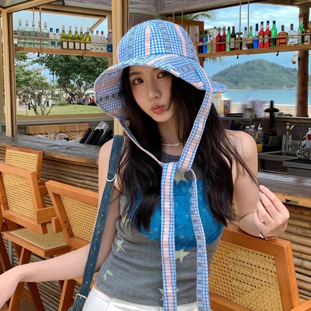Breathable Quick-dry Seaside Fisherman Hat UV Protection Sunscreen Strappy Sun Hat Big Brim Sweet Plaid Bucket Cap Camping
Breathable Quick-dry Seaside Fisherman Hat UV Protection Sunscreen Strappy Sun Hat Big Brim Sweet Plaid Bucket Cap Camping