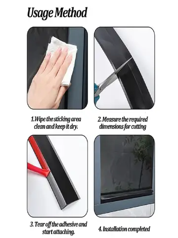 Home Window Water Blocking Bar Sliding Window Rain Weatherstrip Balcony Insulation Windproof Sealing Strip Flashing Board