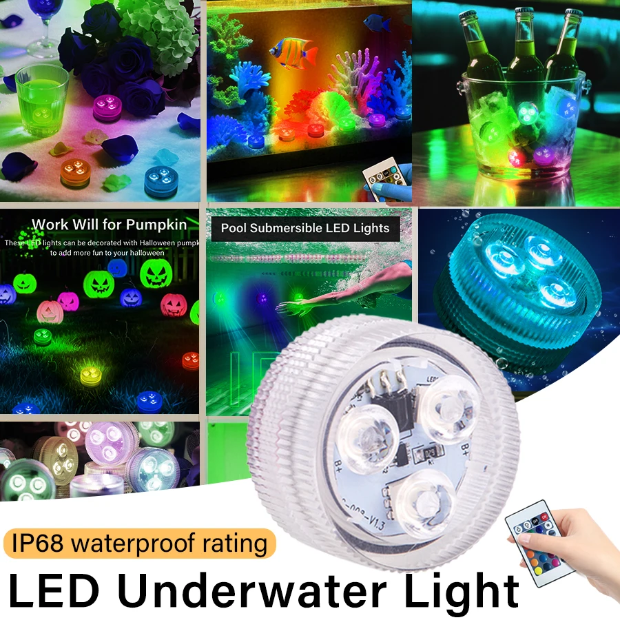 RGB Submersible Lights LED Underwater Swimming Pool Light 16 Colors Remote Control Fish Tank Vase Party Outdoor Garden Decor
RGB Submersible Lights LED Underwater Swimming Pool Light 16 Colors Remote Control Fish Tank Vase Party Outdoor Garden Decor