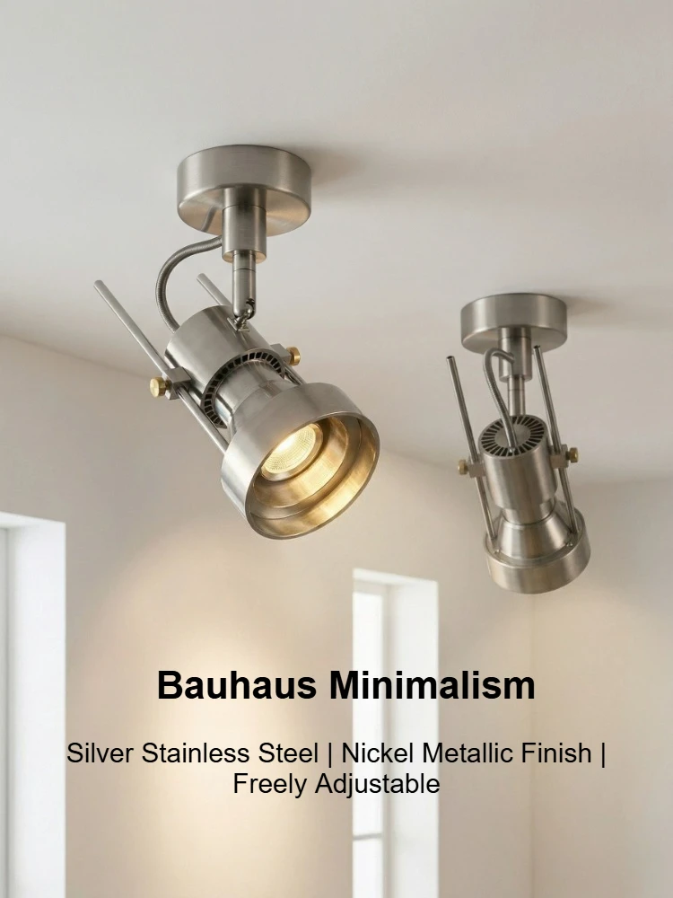 Bauhaus Industrial LED Spotlight Surface Mounted Spot Light Adjustable Angle Silver Ceiling for Corridor Art Painting Lighting
Bauhaus Industrial LED Spotlight Surface Mounted Spot Light Adjustable Angle Silver Ceiling for Corridor Art Painting Lighting