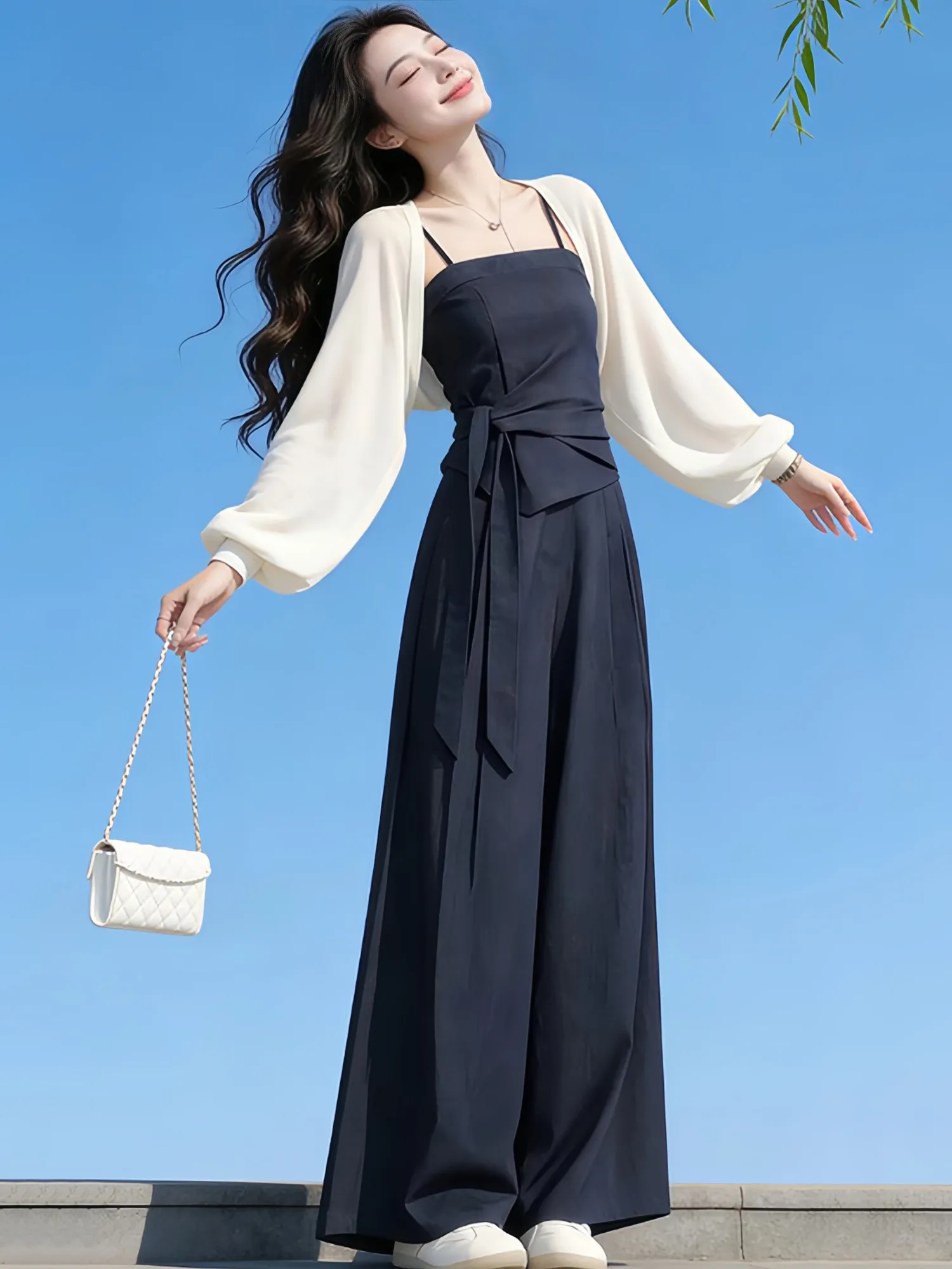 Summer Fashionable Light Weight Breathable Knitted Cardigan Tank Top Straight Leg Casual Pants Three Piece Set for Women
Summer Fashionable Light Weight Breathable Knitted Cardigan Tank Top Straight Leg Casual Pants Three Piece Set for Women