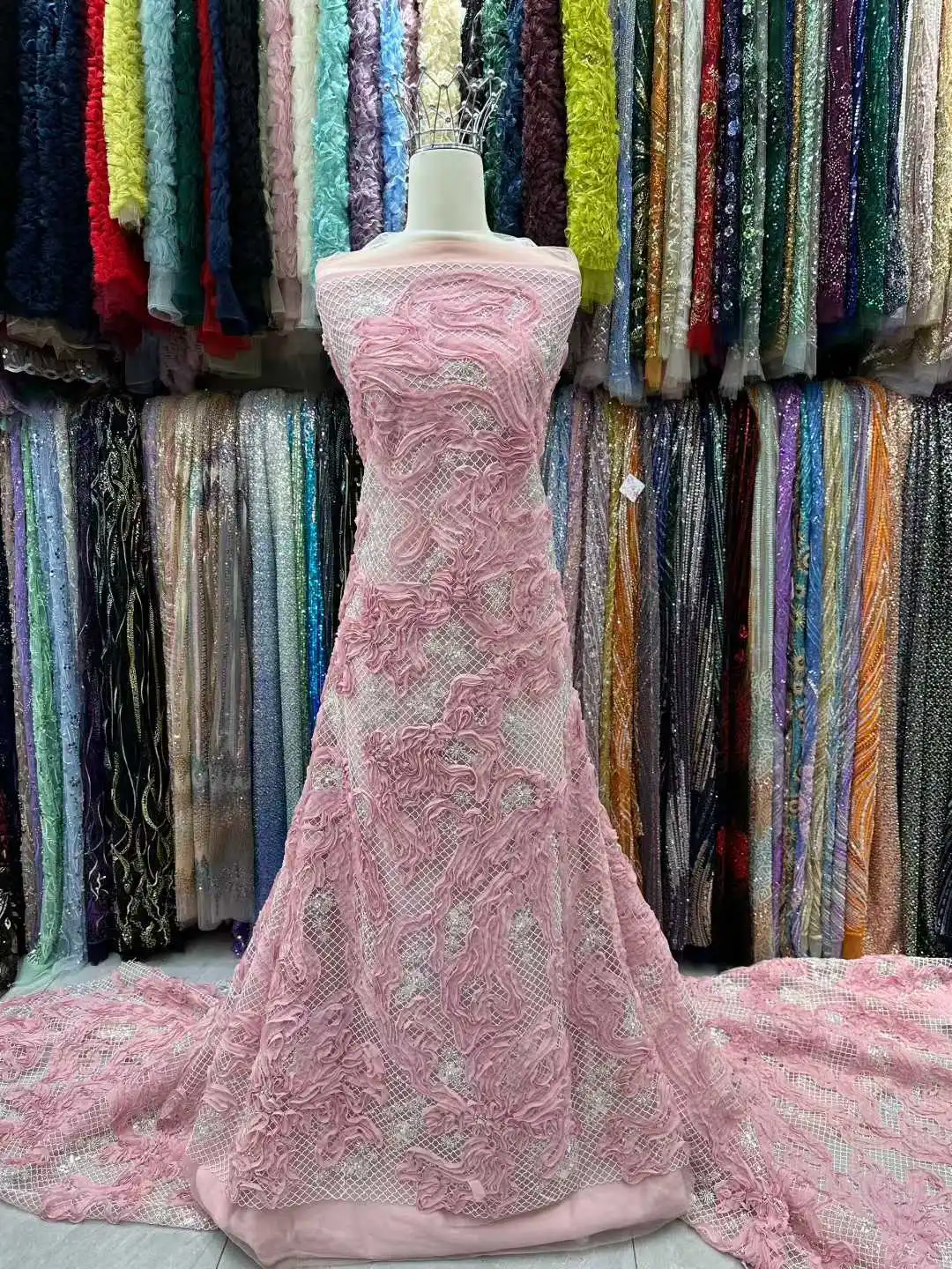 African Lace Fabric 2026 Sequins Beaded Embroidery Groom Nigerian Bridal High Quality French Pink Lace Fabric For Dress
African Lace Fabric 2026 Sequins Beaded Embroidery Groom Nigerian Bridal High Quality French Pink Lace Fabric For Dress