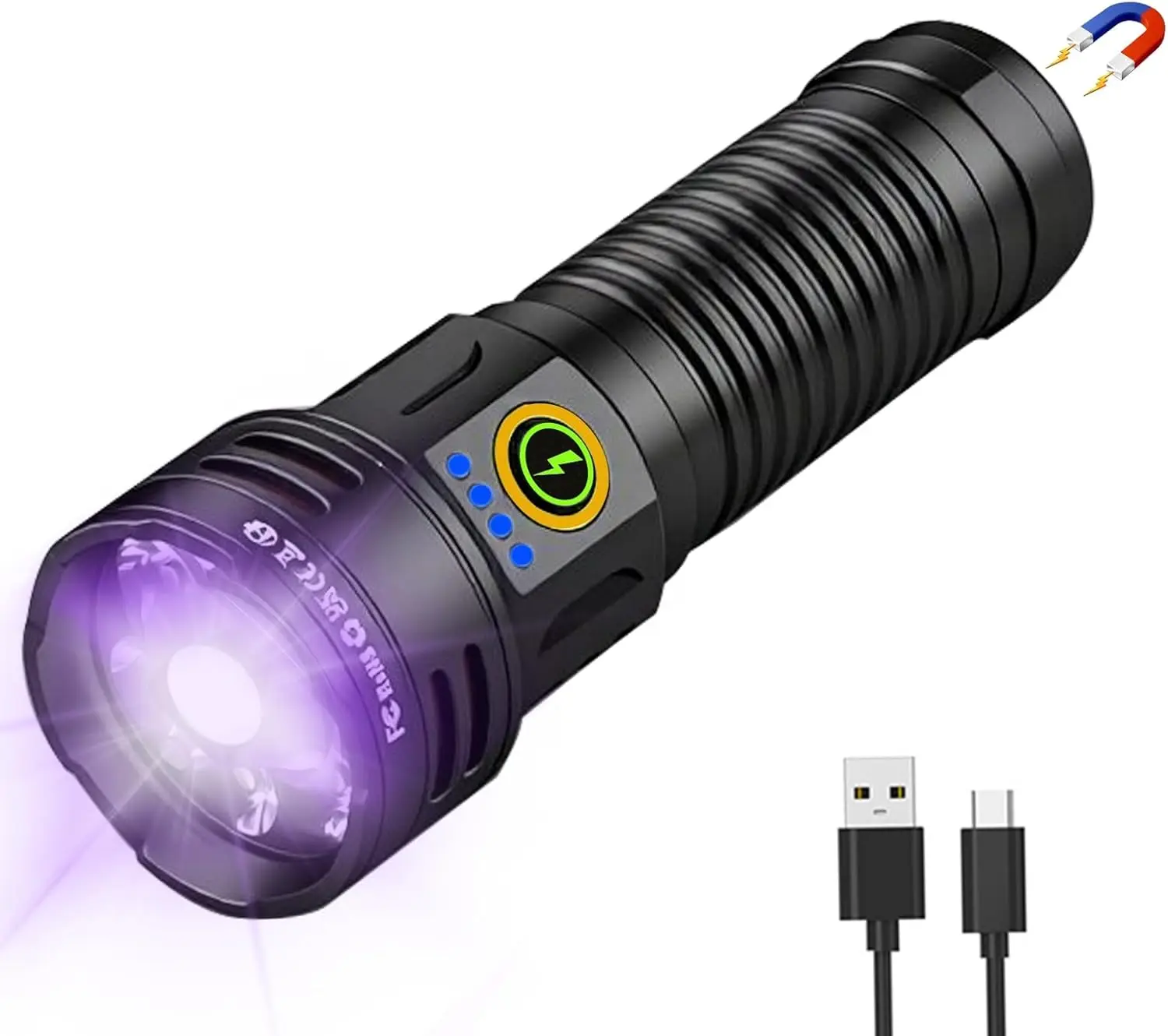 2-in-1 Powerful LED Flashlight - UV&High Lumens Tactical Rechargeable Flash Light,7 Modes
2-in-1 Powerful LED Flashlight - UV&High Lumens Tactical Rechargeable Flash Light,7 Modes