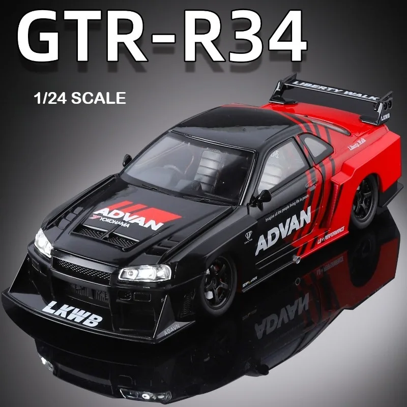 Simulation 1:24 Scale Nissan Skyline GTR Modified Alloy Car Model with Sound Light Collection Miniature Voiture Ornament Hobby
Simulation 1:24 Scale Nissan Skyline GTR Modified Alloy Car Model with Sound Light Collection Miniature Voiture Ornament Hobby