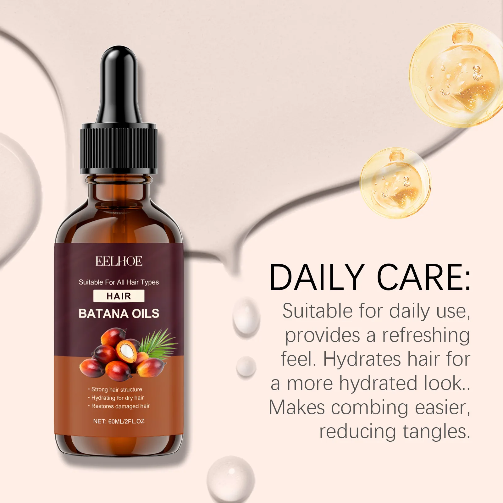 EELHOE 100% Pure Batana Oil Hair Growth Anti Loss Repair Damaged Hair Scalp Care Essential Oil
EELHOE 100% Pure Batana Oil Hair Growth Anti Loss Repair Damaged Hair Scalp Care Essential Oil