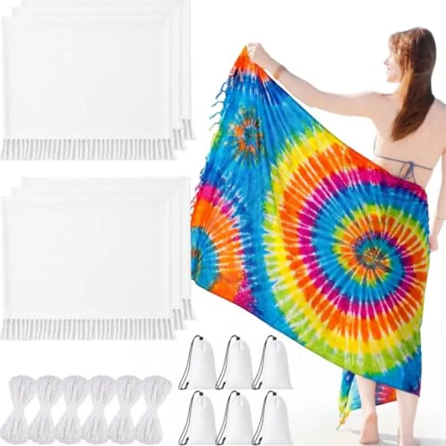 6 Pcs 71 x 39 Inch Turkish Beach Towels for Tie Dye Party Oversized Quick Dry Towel with Thread and Storage Bags Lightweight Wh
6 Pcs 71 x 39 Inch Turkish Beach Towels for Tie Dye Party Oversized Quick Dry Towel with Thread and Storage Bags Lightweight Wh