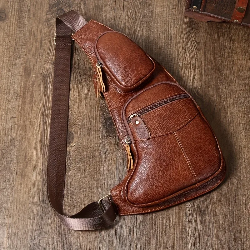Genuine Leather Chest Bag for Men and Women Cowhide Crossbody Shoulder Bag Korean Style Trendy Casual Outdoor Sports Front Pack
Genuine Leather Chest Bag for Men and Women Cowhide Crossbody Shoulder Bag Korean Style Trendy Casual Outdoor Sports Front Pack