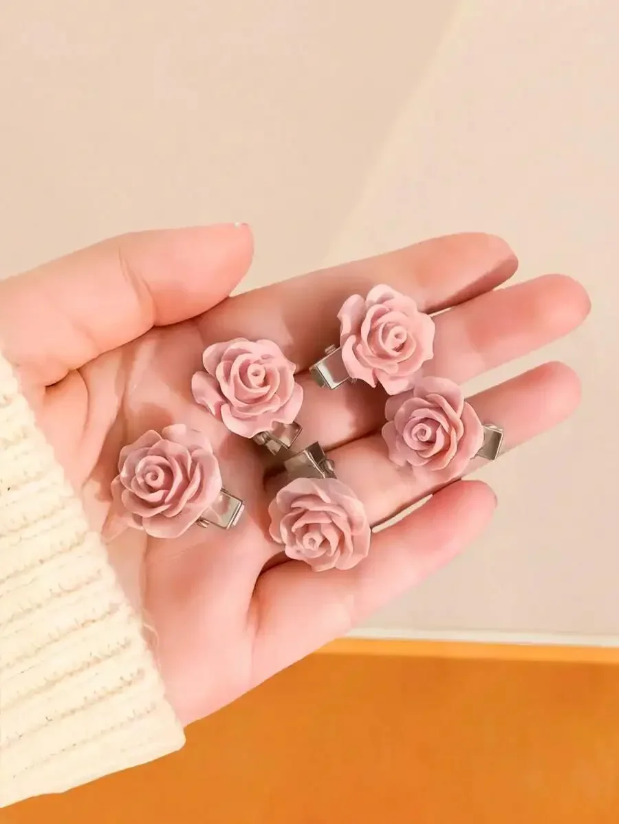 10pcs Pink Rose Flower Hair Clips For Women, Delicate Floral Claw Clips For Daily Wear, Weddings, Dates
10pcs Pink Rose Flower Hair Clips For Women, Delicate Floral Claw Clips For Daily Wear, Weddings, Dates