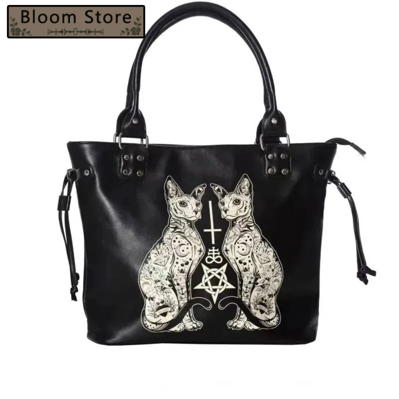 Bloom Large Capacity Black Tote Bag Women High Street Lolita Gothic Leather Y2k Grunge Handbag Female Punk Dark Shoulder Bags
Bloom Large Capacity Black Tote Bag Women High Street Lolita Gothic Leather Y2k Grunge Handbag Female Punk Dark Shoulder Bags