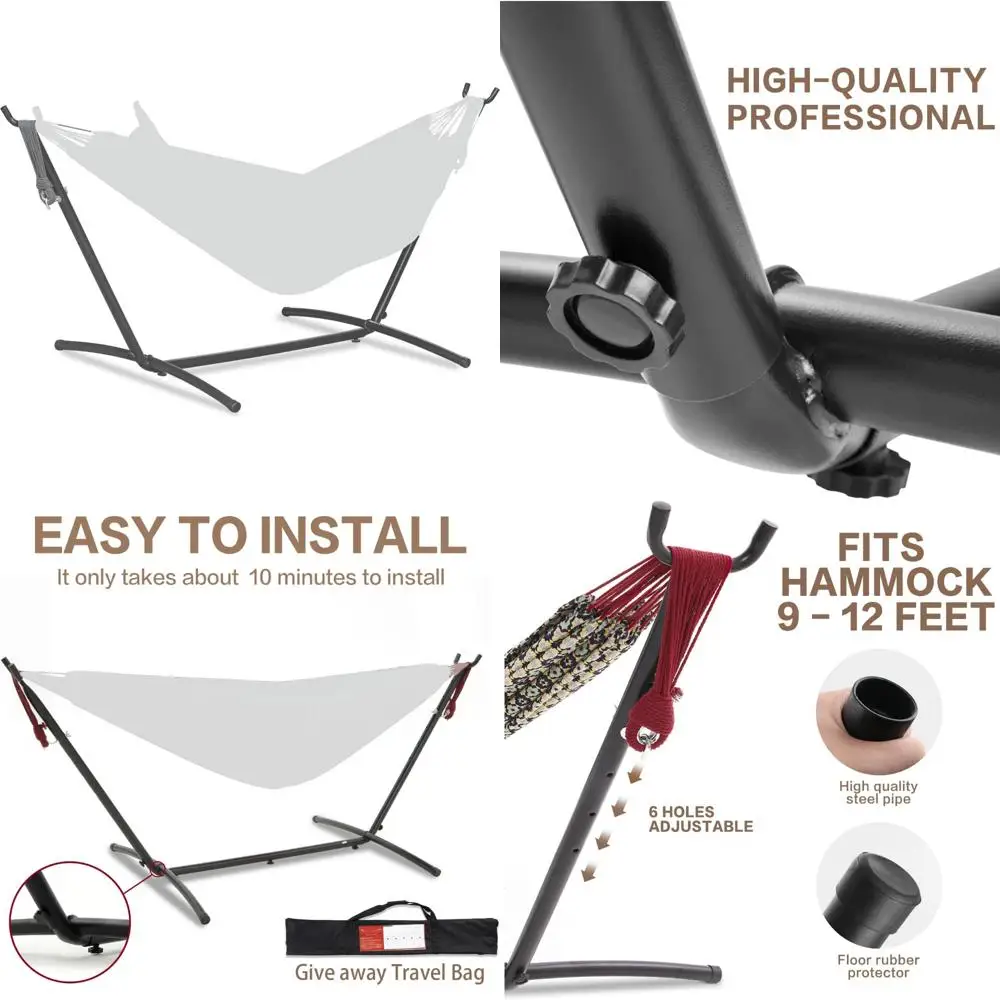 Portable Outdoor Hammock Stand in Black for Maximum Comfort and Durability
Portable Outdoor Hammock Stand in Black for Maximum Comfort and Durability