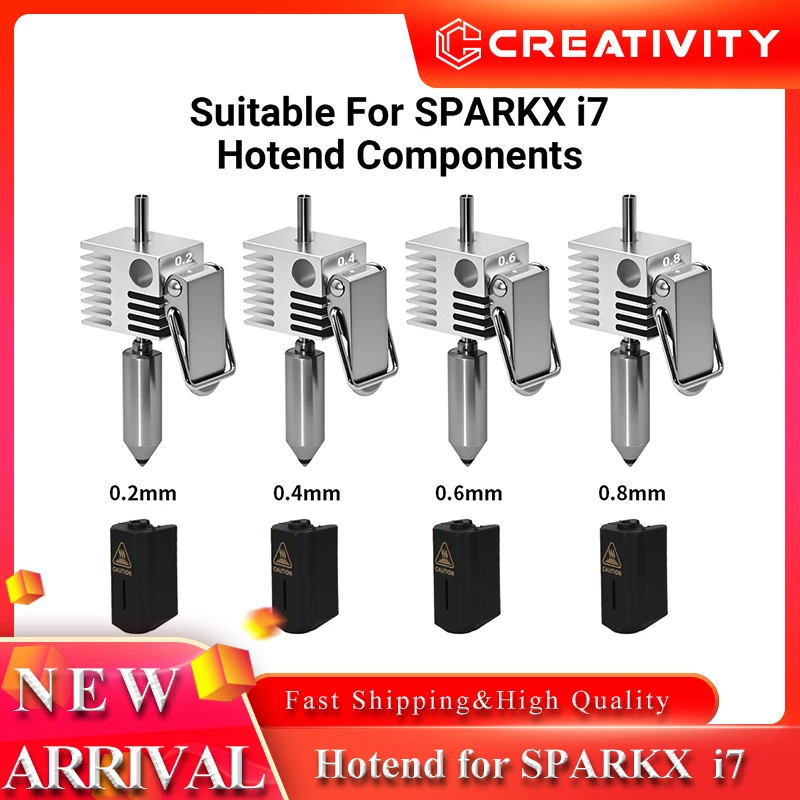 For SPARKX I7 Hotend Upgrade Anti-Clog 0.4/0.6/0.8mm Nozzle High-Temp Resistant Heating Block Hotend Kit for i7 3D Printer Parts
For SPARKX I7 Hotend Upgrade Anti-Clog 0.4/0.6/0.8mm Nozzle High-Temp Resistant Heating Block Hotend Kit for i7 3D Printer Parts