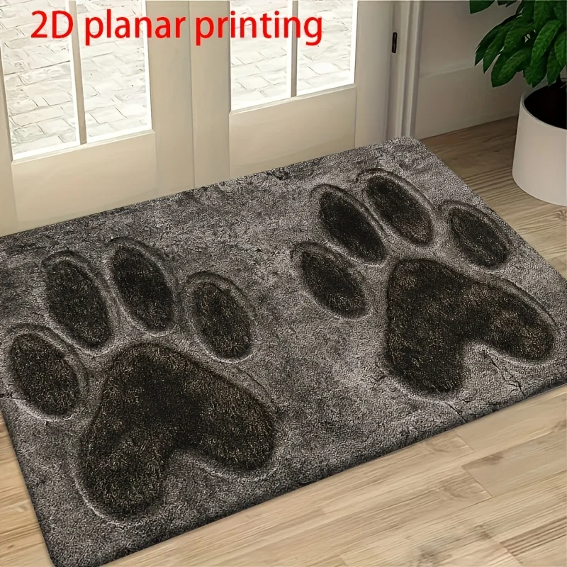 2D Flat Flannel + 1cm Thick Sponge Material | Fun Doormat | Two Black Paw Prints on a Gray Stone Background, Featuring a Rugge
2D Flat Flannel + 1cm Thick Sponge Material | Fun Doormat | Two Black Paw Prints on a Gray Stone Background, Featuring a Rugge