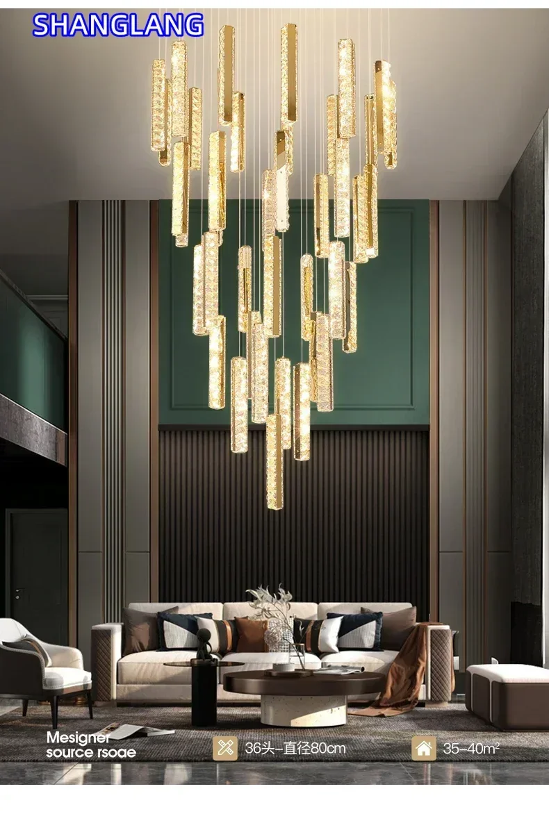 Modern Luxury LED Crystal Spiral Staircase Chandelier Nordic Duplex Villa Restaurant Chandelier Creative Hanging DecorativeLamps
Modern Luxury LED Crystal Spiral Staircase Chandelier Nordic Duplex Villa Restaurant Chandelier Creative Hanging DecorativeLamps