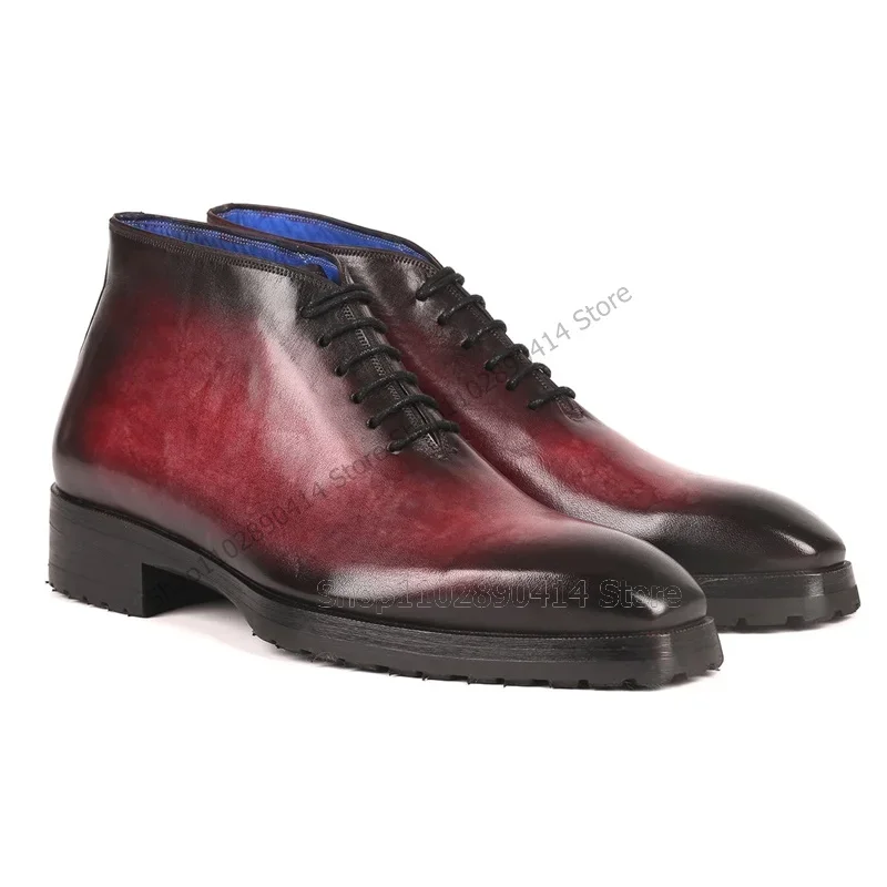 Burgandy Black Gradient Color Strappy Ankle Boots Fashion Lace Up Men Shoes Luxury Handmade Party Feast Banquet Men Dress Shoes
Burgandy Black Gradient Color Strappy Ankle Boots Fashion Lace Up Men Shoes Luxury Handmade Party Feast Banquet Men Dress Shoes