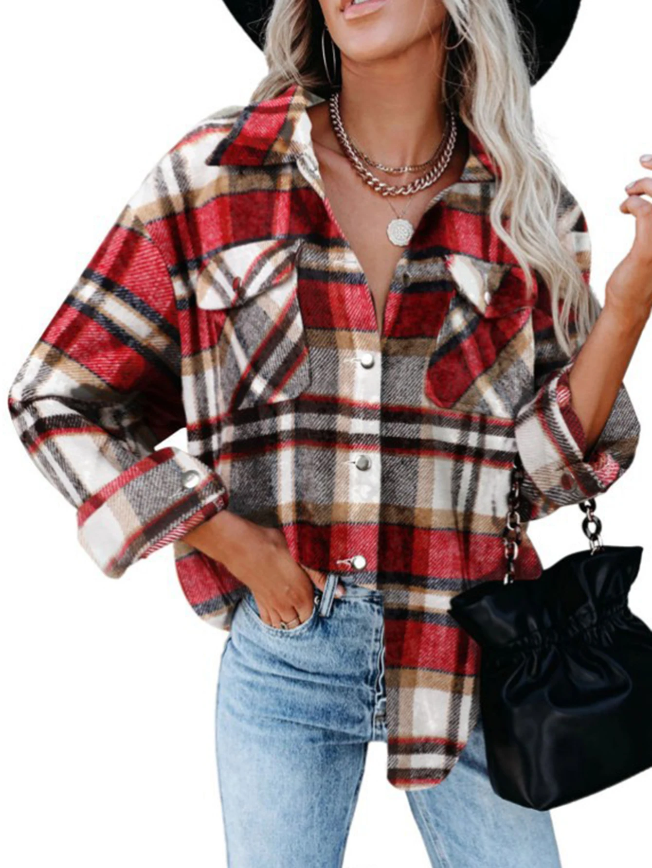 Женская элегантная клетчатая рубашка с длинным рукавом, осенняя рубашка на пуговицах с воротником в уличном стиле с карманами
Женская элегантная клетчатая рубашка с длинным рукавом, осенняя рубашка на пуговицах с воротником в уличном стиле с карманами