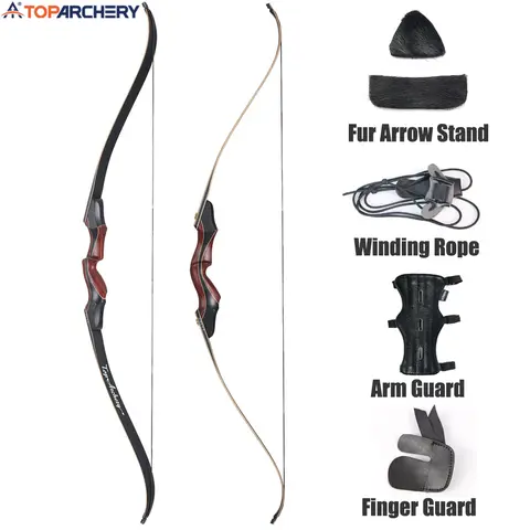 Toparchery Archery 60" Left/Right Wooden Hunting Bow,Traditional Laminated Longbow,Outdoor Shooting Hunting Recurve Bow Set Gift