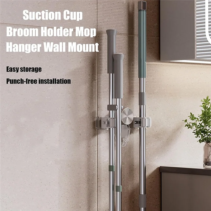 2PCS Broom Holder Mop Hanger No Punching Suction Cup Broom Holder Wall Mount Forbathroom, Kitchen, Office
2PCS Broom Holder Mop Hanger No Punching Suction Cup Broom Holder Wall Mount Forbathroom, Kitchen, Office