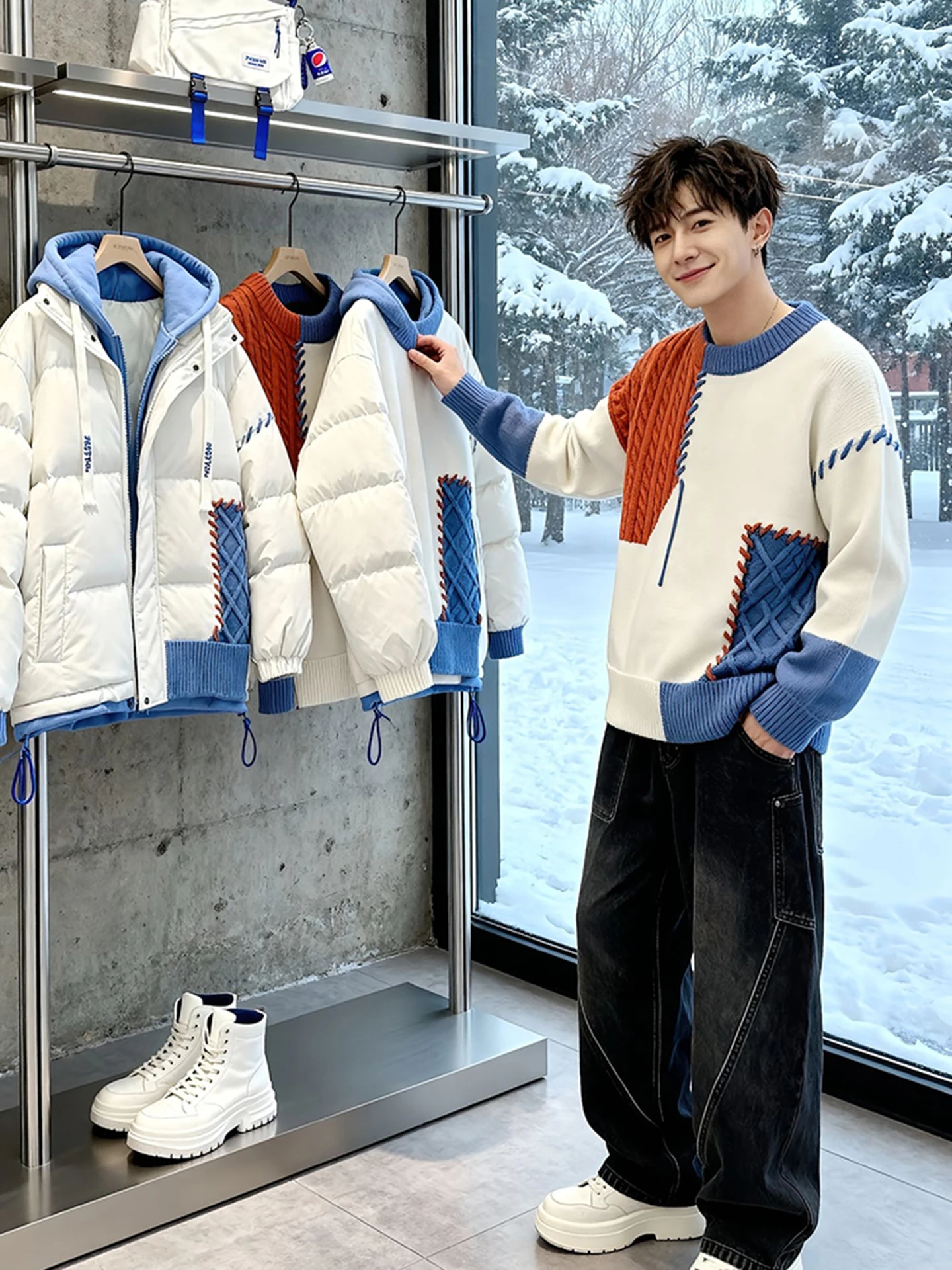 Мужской зимний вязаный свитер круглого цвета Ne Color Blo Couple's Faion College Sle Long Sve Thiened повседневный топ
Мужской зимний вязаный свитер круглого цвета Ne Color Blo Couple's Faion College Sle Long Sve Thiened повседневный топ