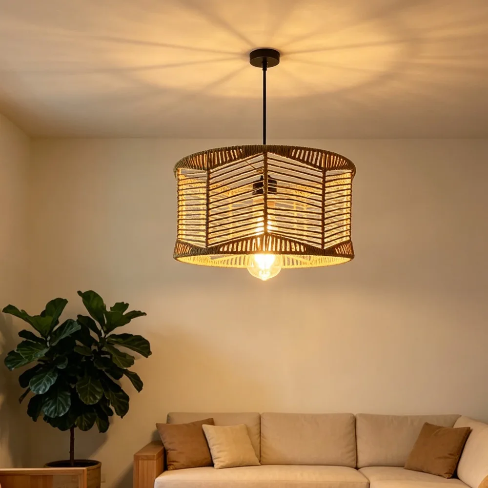 Paper Rope Pendant Lamp Shade Handwoven Creative Pendant Light Fixture Elegant Decor for Bedrooms Homestays Hotels & Restaurants
Paper Rope Pendant Lamp Shade Handwoven Creative Pendant Light Fixture Elegant Decor for Bedrooms Homestays Hotels & Restaurants