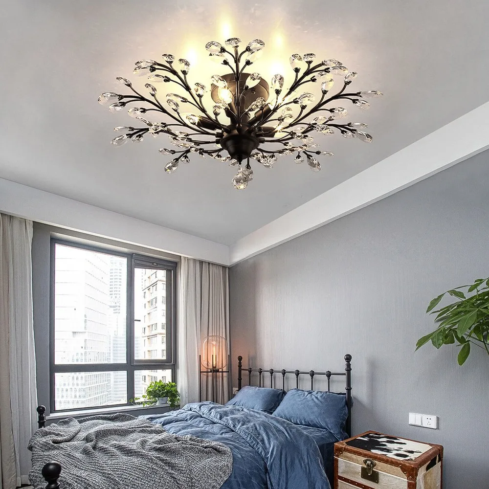 Crystal 5-Light Chandelier Branches Pendant Lamp Vintage Bedroom Ceiling Fixture
Crystal 5-Light Chandelier Branches Pendant Lamp Vintage Bedroom Ceiling Fixture