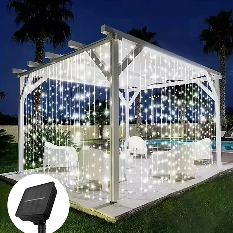 3x3M 300LED Solar Curtain String Fairy Lights Holiday Decorations Christmas 8 Modes for Party Garden Home Wedding Decoration
3x3M 300LED Solar Curtain String Fairy Lights Holiday Decorations Christmas 8 Modes for Party Garden Home Wedding Decoration