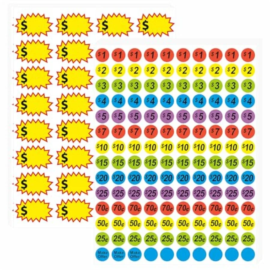 1560 Pcs Removable Garage Sale Price Stirs 1400pcs Yard Sale Price Stirs and 160pcs Blank Princing Labels Price Tag for Flea Ma
1560 Pcs Removable Garage Sale Price Stirs 1400pcs Yard Sale Price Stirs and 160pcs Blank Princing Labels Price Tag for Flea Ma