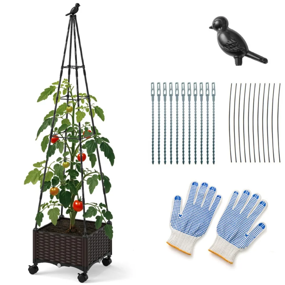 2-in-1 garden bed with plant boxes and trellis for gardens, balconies, and patio,Planter Raised Beds
2-in-1 garden bed with plant boxes and trellis for gardens, balconies, and patio,Planter Raised Beds