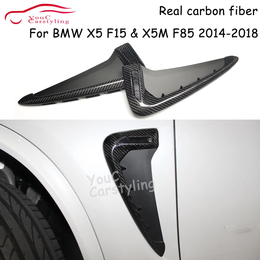 F15 Real Carbon Fiber Side Fender Decorative Trim Side Air Vent Cover For BMW X5 F15 X5M F85 Side Fender Sticker 2014-2018
F15 Real Carbon Fiber Side Fender Decorative Trim Side Air Vent Cover For BMW X5 F15 X5M F85 Side Fender Sticker 2014-2018