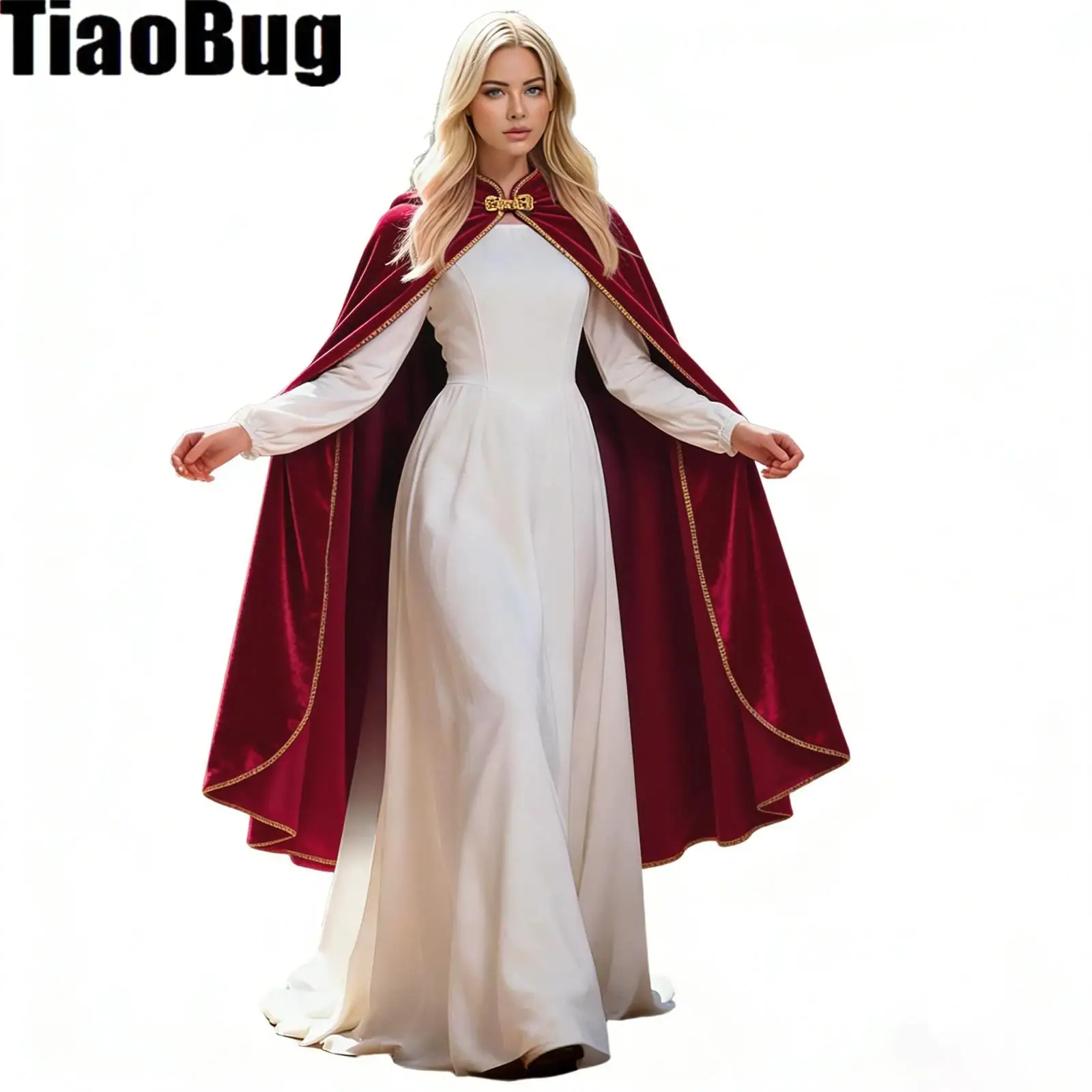 Women Men Medieval Velvet Cloak Cape Stand Collar Renaissance Cape for Halloween Themed Party Cosplay Stage Performance
Women Men Medieval Velvet Cloak Cape Stand Collar Renaissance Cape for Halloween Themed Party Cosplay Stage Performance