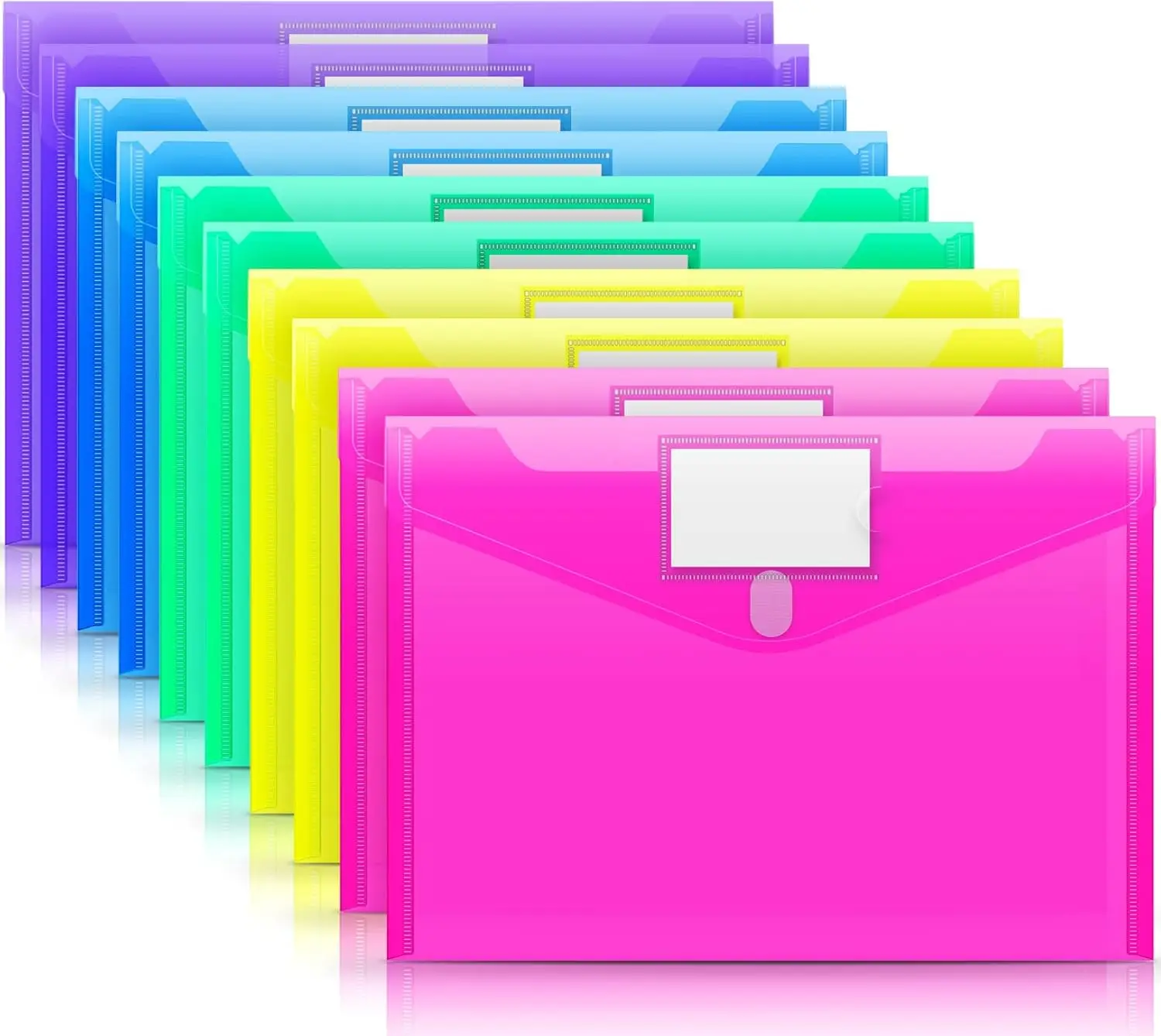 10 Pack Clear Poly File Folders with Label Pocket for A4 Letter Size Documents, Teacher School Office Supplies Storage, Assorted
10 Pack Clear Poly File Folders with Label Pocket for A4 Letter Size Documents, Teacher School Office Supplies Storage, Assorted