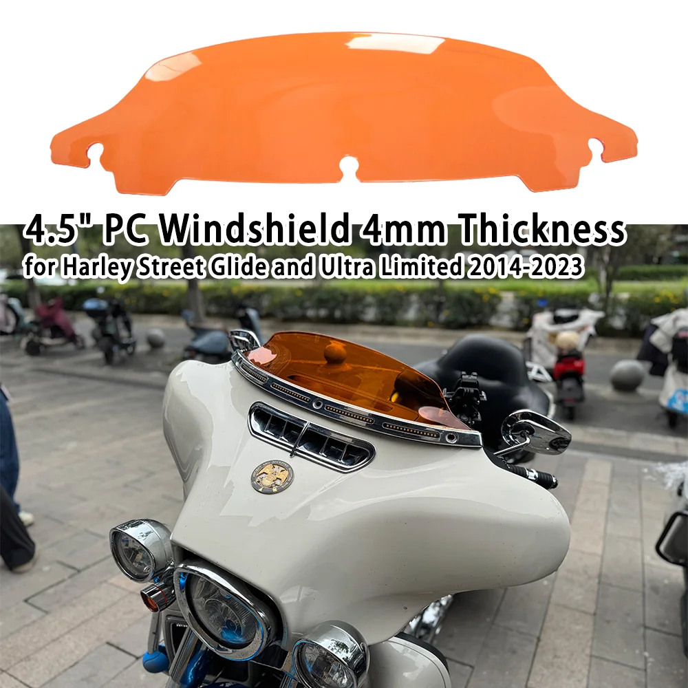 4.5" Colors PC Windshield 4mm Thickness Motorcycle Windscreen for Harley Street Glide Ultra Limited 2014-2023
4.5" Colors PC Windshield 4mm Thickness Motorcycle Windscreen for Harley Street Glide Ultra Limited 2014-2023